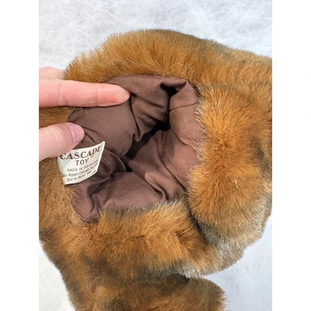 Vintage Cascade Toy Brown Grizzly Bear Hand Puppet Plush Faux Fur Stuffed Animal